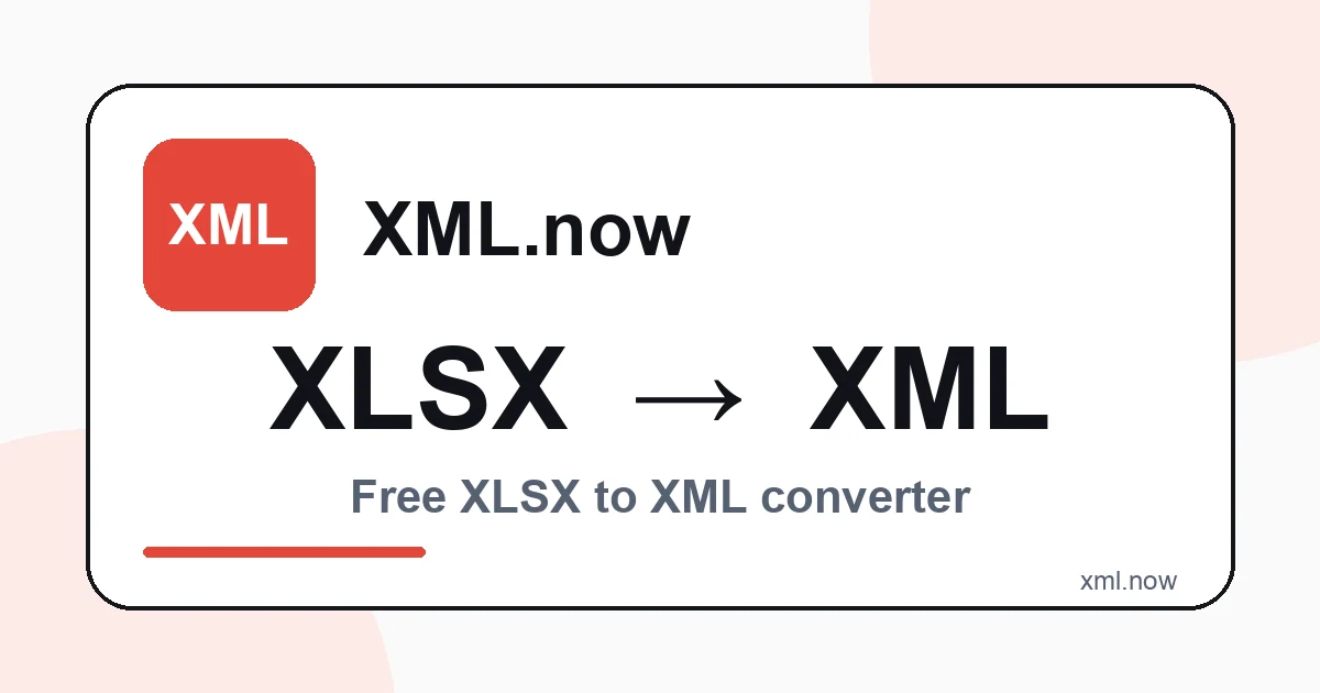 Convierta XLSX a XML en línea gratis