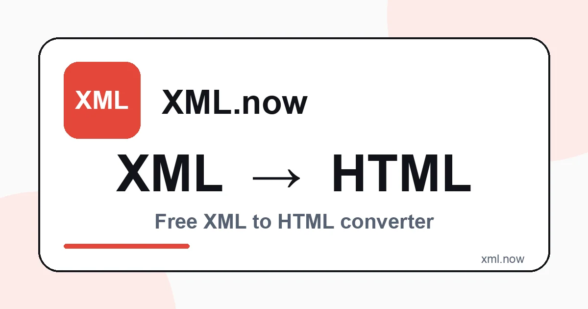 Convierta XML a HTML en línea gratis